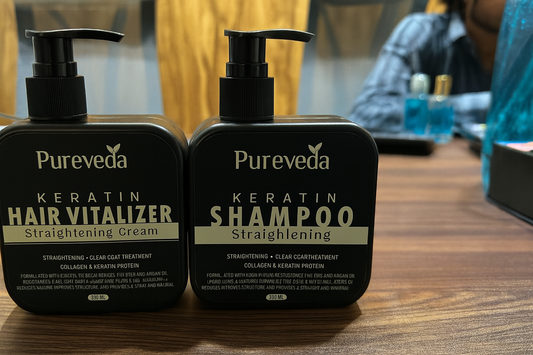 Herbal Pro Hair Straightening Shampoo + Keratin Hair Vitalizer Cream – 100% Herbal, No Damage | Pack of 2